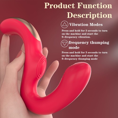 S shaped design Flapping&Vibrating Vibrator Famale Sex Toys