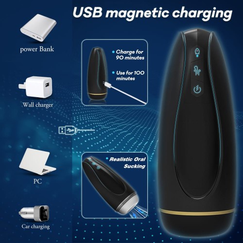 Magneto-Style Male Masturbator Suction Toy For Men